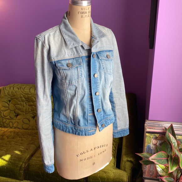 Anthropologie Colorblock Denim Jacket, Medium - Picture 6 of 7